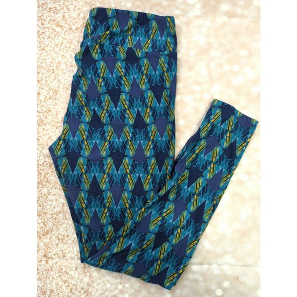 Lularoe TC Leggings Lot of 2 Jacks Game Blue Arrows Witch Hats Halloween Prints - Picture 6 of 8